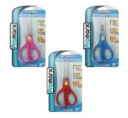 48 Bulk Promarx Scissors Asst Colors 5in 1ct