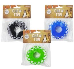 144 Bulk Bp Pl. Chew Toy Squeaky Tire 3 Asst 3.75
