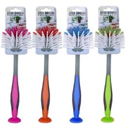 24 Bulk Bh Plastic Suction Dish Brush 4 Colors