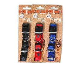96 Bulk Bp Dog Collar Sm 12-18in 3 Asst Paws