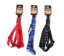 96 Bulk Bp Dog Harness Md 0.75-24in 3 Asst Print
