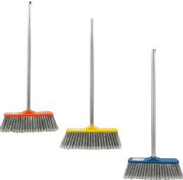 24 Bulk Bh Upright Broom W Handle Asst Colors