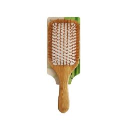 24 Bulk Bc Bamboo Paddle Hair Brush Sq 9.8x3.14i
