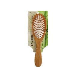 24 Bulk Bc Bamboo Hair Brush Brown Bristle 8.8x2