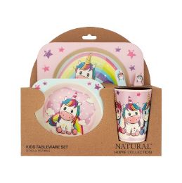 12 Bulk Nhc Kids Tableware Set 5pc Unicorn Eco