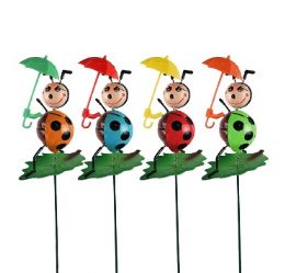 24 Bulk Bh Garden Stake Lady Bug Asst 26in