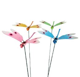 24 Bulk Bh Garden Stake Dragonfly Asst 26in