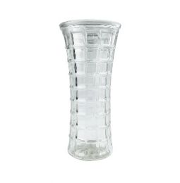 12 Bulk Clear Glass Vase Square Design 3.5 X 8 Inches