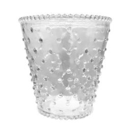 24 Bulk Clear Glass Dot Flower Pot Vase 5 X 5 Inches