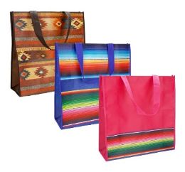 144 Bulk Reusable Bag Asst Ethnic Desings 15x14in