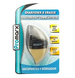 48 Bulk Promarx Pencil Sharpener W Eraser Combo