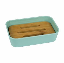 24 Bulk Bh Soap Holder 2pc Set 4.75x3.25in Aqua