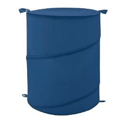 12 Bulk Bh Round Navy Laundry Hamper 14.9x19.68i