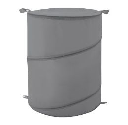 12 Bulk Bh Round Grey Laundry Hamper 14.9x19.68i