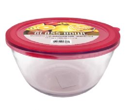 16 Bulk Bh Glass Bowl Yellow Lid 54.1oz