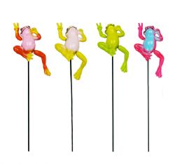 24 Bulk Bh Garden Stake Frog Designs 5in