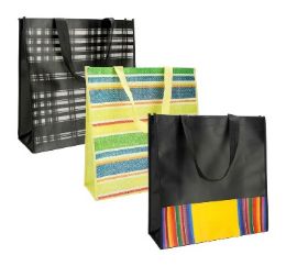 144 Bulk Reusable Bag Asst Pattern Designs 15x14in