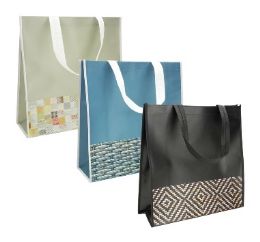 144 Bulk Reusable Bag Asst Texture Designs 15x14in