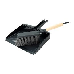 12 Bulk Bh PP-Wood Dustpan Set 12.9x8x2.5 inches