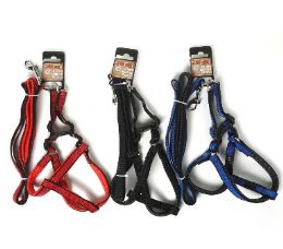 48 Bulk Bp Dog Harness & Leash Set Xs 3 Asst