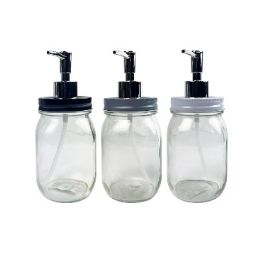 24 Bulk Bh Glass Soap Dispenser Asst Color 450ml