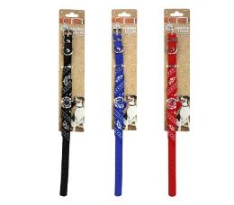 96 Bulk Bp Dog Collar Sm 15.5in 3 Asst Bandana