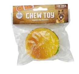 48 Bulk Bp Plastic Chew Toy Burger 3.5in Squeaky