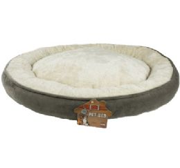 6 Bulk Bp Fleece Gray Lg Pet Bed 27.5in Dia