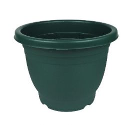 24 Bulk Bh Plastic Garden Planter Green 11.8x9in