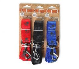96 Bulk Bp Dog Leash Lg 1x48in 3 Asst Paws