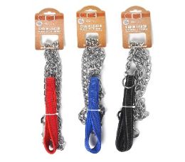 96 Bulk Bp Dog Chain Leash 48in 3 Asst