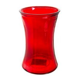 12 Bulk Red Glass Vase 12.5 X 20 cm