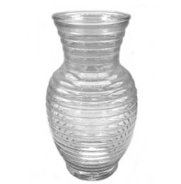 6 Bulk Clear Ribbed Ginger Vase 5.5 X 8.66 Inches