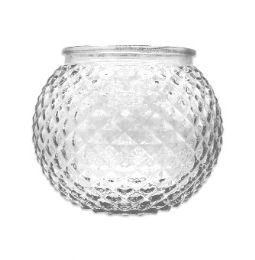 24 Bulk Clear Glass Diamond Bowl Vase 5 X 4 Inches