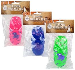 72 Bulk Bp Plastic Chew Toy Slipper 3 Asst Squea