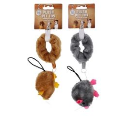 72 Bulk Bp Pet Toy Plush Mouse 2 Ast Pull String