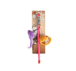 144 Bulk Bp Cat Toy On A-Stick 2 Mice