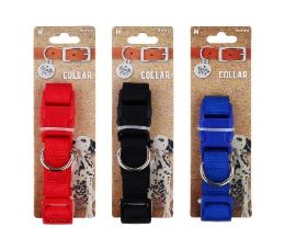 96 Bulk Bp Dog Collar Md 12-20in 3 Asst Solid