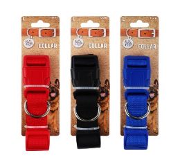 96 Bulk Bp Dog Collar Lg 16-24in 3 Asst Solid