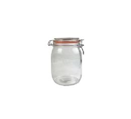 12 Bulk Bh Glass Canister W-Clamp Lid 1lt