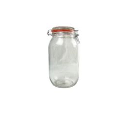 12 Bulk Bh Glass Canister W-Clamp Lid 1.5lt