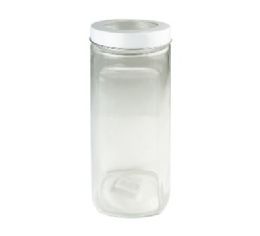 12 Bulk Bh Glass Canister W-Lid White 1.9lt