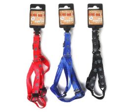 96 Bulk Bp Dog Harness Sm 5-8-20in 3 Asst Print