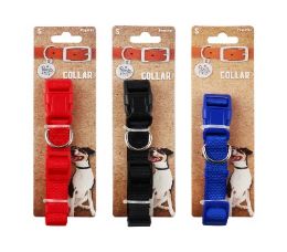 96 Bulk Bp Dog Collar Sm 10-16in 3 Asst Solid