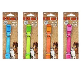 96 Bulk Bp Dog Collar Xs 8-12in 4 Asst Neon