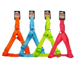 96 Bulk Bp Dog Harness Lg 4 Asst Neon