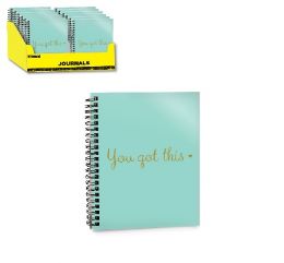 24 Bulk 6 inch X 8.5 inch Hardbound Journal, ?you Got This" Design 100ct Spiral Bound