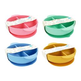 48 Bulk Bonita Home Silicone Baby Feeding Plate Asst 4