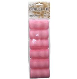 72 Bulk Bh Foam Pink Hair Rollers 6ct sm