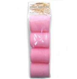 72 Bulk Bh Foam Pink Hair Rollers 4ct